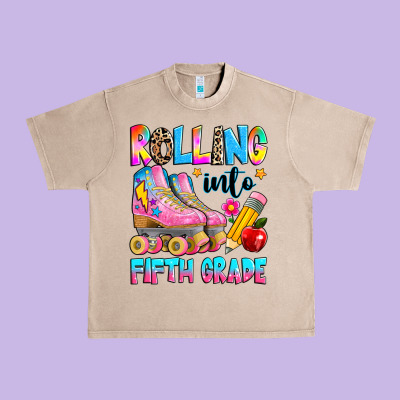 Rolling Into Fifth Grade Urban Heavy Tee Designed By Texasbilliewilder