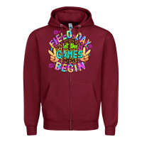 Burgundy field day let the games begin Zipper Hoodie - AdoDesignShop