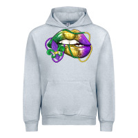 Heather Grey mardi gras lips Urban Hoodie - LillyAllenDesigns