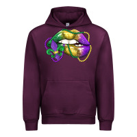 Mauve Wine mardi gras lips Urban Hoodie - LillyAllenDesigns