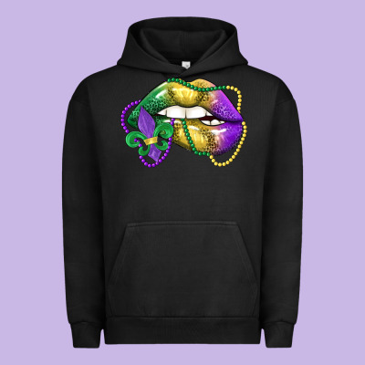 Mardi Gras Lips Urban Hoodie Designed By Lillyallendesigns