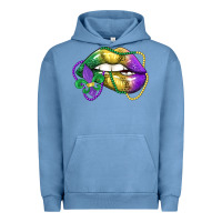 Pigment Pebble Blue mardi gras lips Urban Hoodie - LillyAllenDesigns