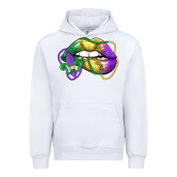 White mardi gras lips Urban Hoodie - LillyAllenDesigns