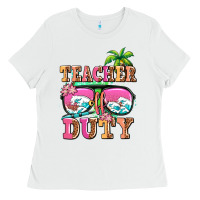 White teacher off duty Ladies Tee - AdoDesignShop