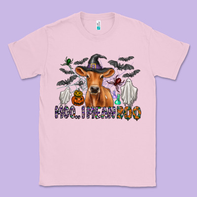 Moo I Mean Boo Classic Tee Designed By Cowhidedigitalart