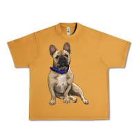 Peanut Butter french bulldog with royal blue Urban Heavy Tee - RanaPortraitStore
