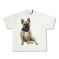 Pistachio french bulldog with royal blue Urban Heavy Tee - RanaPortraitStore