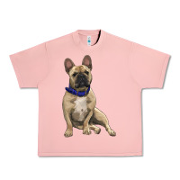 Salmon french bulldog with royal blue Urban Heavy Tee - RanaPortraitStore
