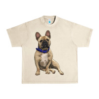 Sandshell french bulldog with royal blue Urban Heavy Tee - RanaPortraitStore