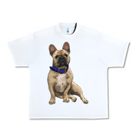 White french bulldog with royal blue Urban Heavy Tee - RanaPortraitStore
