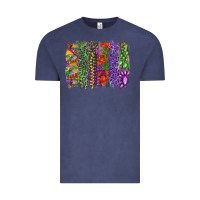 Vintage Denim Mardi gras brush strokes king cake and craw fish Vintage Tee - RanaPortraitStore