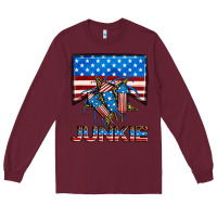 Burgundy American junkie Long Sleeve Tee - Neo Western