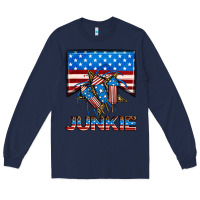 Navy American junkie Long Sleeve Tee - Neo Western