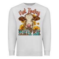 Dove Grey heifer with sunflowers Premium Sweatshirt - LillyAllenDesigns
