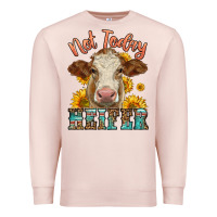 Pale Pink heifer with sunflowers Premium Sweatshirt - LillyAllenDesigns