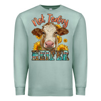 Seafoam heifer with sunflowers Premium Sweatshirt - LillyAllenDesigns