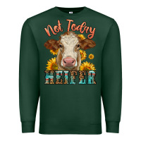 Sports Green heifer with sunflowers Premium Sweatshirt - LillyAllenDesigns