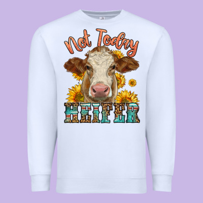 Heifer With Sunflowers Premium Sweatshirt Designed By Lillyallendesigns