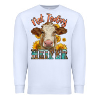 White heifer with sunflowers Premium Sweatshirt - LillyAllenDesigns