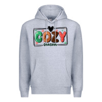 Heather Grey cozy season Premium Hoodie - MaliasSmallBusiness