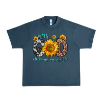 Midnight Navy with god all things are possible sunflower Urban Heavy Tee - Zillion Design Studio