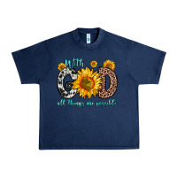 Navy with god all things are possible sunflower Urban Heavy Tee - Zillion Design Studio