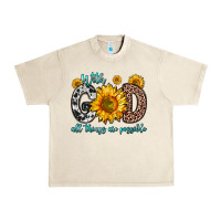 Sandshell with god all things are possible sunflower Urban Heavy Tee - Zillion Design Studio