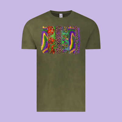 Vintage Tee Mardi Gras Brushstrokes