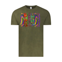 Vintage Olive Mardi Gras Brushstrokes Vintage Tee - RanaPortraitStore