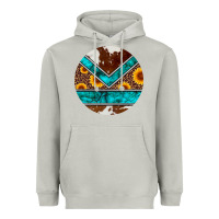 Moon Dust turquoise cowhide leopard sunflowers round Heavyweight Hoodie - Artiststas