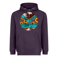 Plum turquoise cowhide leopard sunflowers round Heavyweight Hoodie - Artiststas