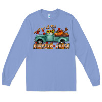 Colony Blue meet me af the pumpkin patch Long Sleeve Tee - CowhideDigitalArt