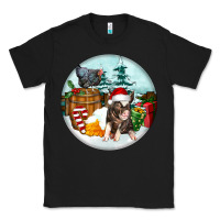 Black Christmas Pig With Chicken Classic Tee - FaDigitalArtStudio