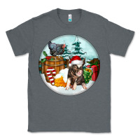 Charcoal Heather Christmas Pig With Chicken Classic Tee - FaDigitalArtStudio