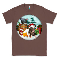 Chestnut Christmas Pig With Chicken Classic Tee - FaDigitalArtStudio