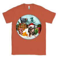 Copper Christmas Pig With Chicken Classic Tee - FaDigitalArtStudio