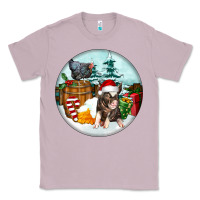 Lilac Christmas Pig With Chicken Classic Tee - FaDigitalArtStudio