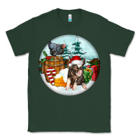Sports Green Christmas Pig With Chicken Classic Tee - FaDigitalArtStudio