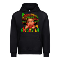 Black god says i am juneteenth kid Urban Hoodie - LillyAllenDesigns