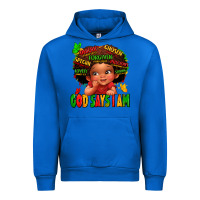 Cobalt god says i am juneteenth kid Urban Hoodie - LillyAllenDesigns