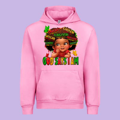 God Says I Am Juneteenth Kid Urban Hoodie Designed By Lillyallendesigns