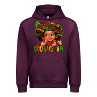 Mauve Wine god says i am juneteenth kid Urban Hoodie - LillyAllenDesigns