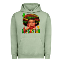 Pigment Oil Green god says i am juneteenth kid Urban Hoodie - LillyAllenDesigns