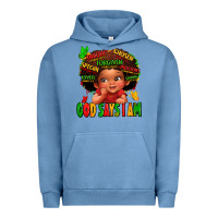 Pigment Pebble Blue god says i am juneteenth kid Urban Hoodie - LillyAllenDesigns