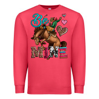 Cardinal be mine cowboy rodeo valentines day Premium Sweatshirt - Jasminsmagicworld