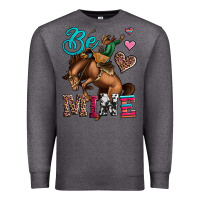 Charcoal Heather be mine cowboy rodeo valentines day Premium Sweatshirt - Jasminsmagicworld