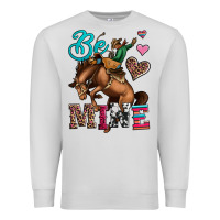 Dove Grey be mine cowboy rodeo valentines day Premium Sweatshirt - Jasminsmagicworld