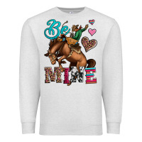 Oatmeal Heather be mine cowboy rodeo valentines day Premium Sweatshirt - Jasminsmagicworld