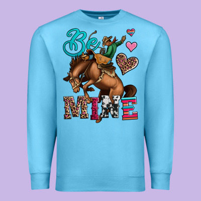 Be Mine Cowboy Rodeo Valentines Day Premium Sweatshirt Designed By Jasminsmagicworld