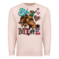Pale Pink be mine cowboy rodeo valentines day Premium Sweatshirt - Jasminsmagicworld